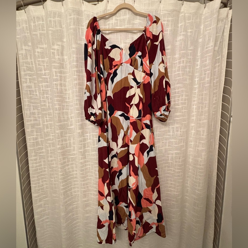 Abstract Print Maxi Dress